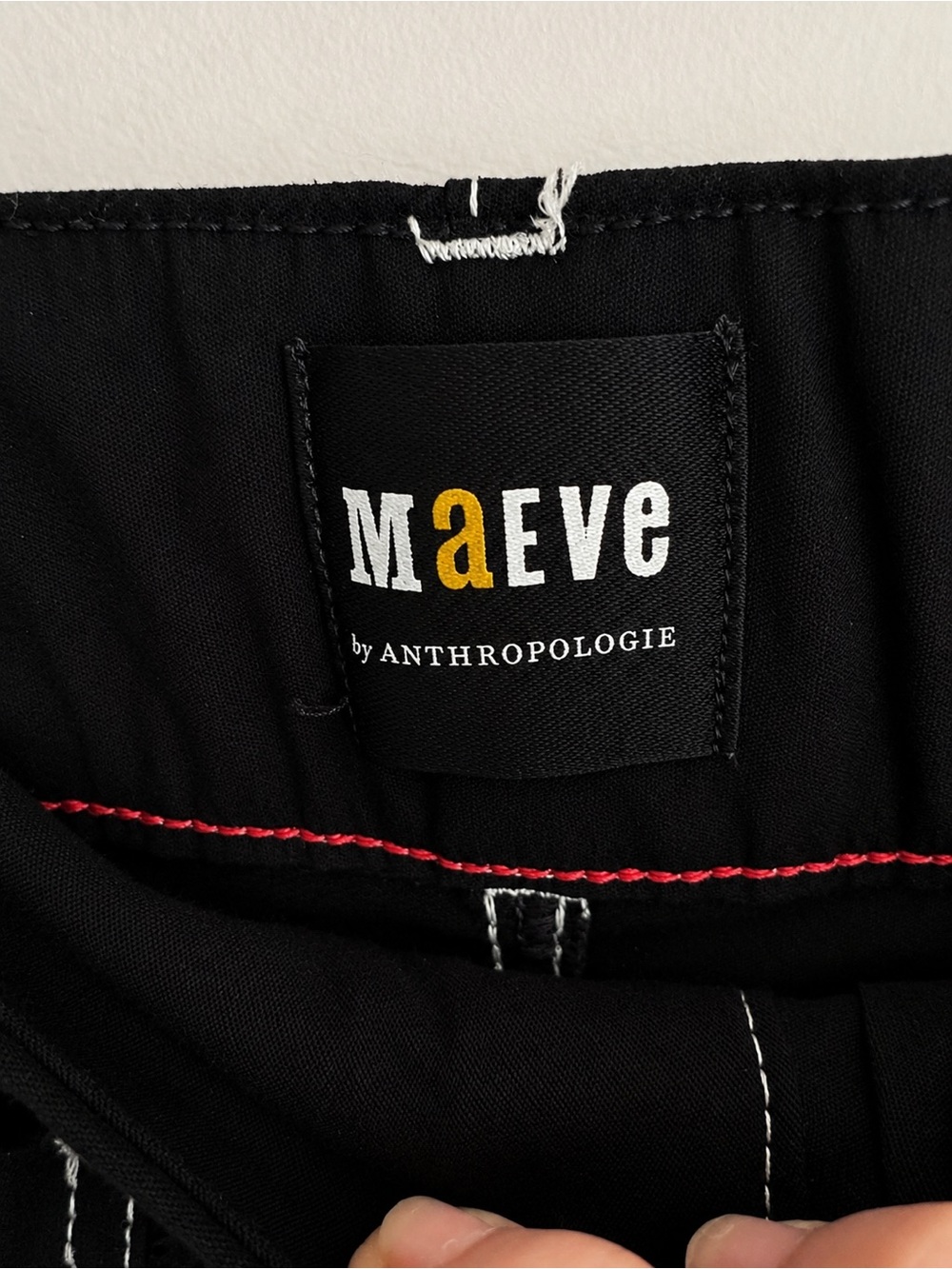 Maeve by Anthropologie The Colette Contrast Stitch Wide Leg Crop Pants  size 30 - Picture 4 of 10
